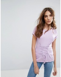 T-shirt en dentelle violet clair