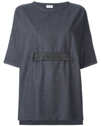T-shirt en laine gris foncé Brunello Cucinelli