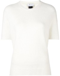 T-shirt en mohair en tricot blanc