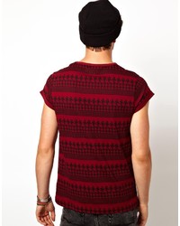 T-shirt en pied-de-poule rouge Asos
