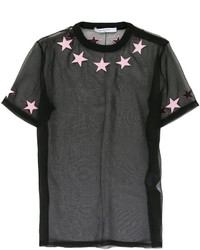 T-shirt en soie à étoiles noir Givenchy