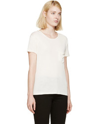 T-shirt en soie blanc Saint Laurent