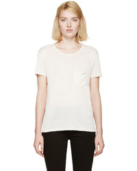 T-shirt en soie blanc Saint Laurent