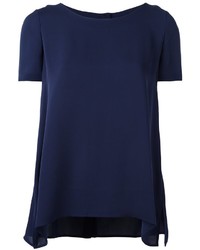 T-shirt en soie bleu marine Diane von Furstenberg