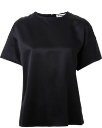 T-shirt en soie noir Jil Sander
