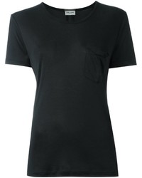 T-shirt en soie noir Saint Laurent