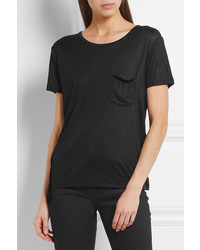 T-shirt en soie noir Saint Laurent