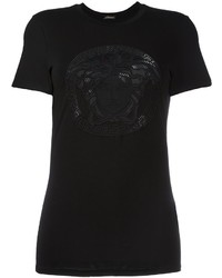 T-shirt en soie noir Versace