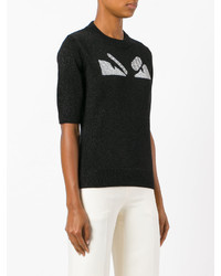 T-shirt en tricot noir Fendi