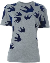 T-shirt en velours gris McQ by Alexander McQueen
