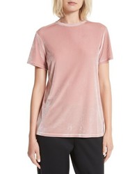 T-shirt en velours rose
