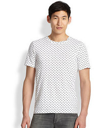T-shirt géométrique blanc et noir