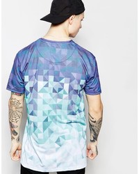 T-shirt géométrique bleu clair Siksilk