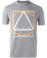T-shirt géométrique gris McQ by Alexander McQueen
