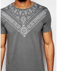 T-shirt géométrique gris Asos
