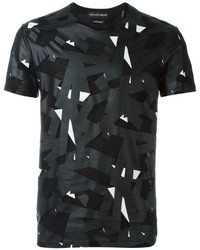 T-shirt géométrique noir Alexander McQueen