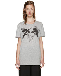 T-shirt gris Alexander McQueen