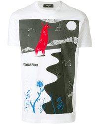 T-shirt imprimé blanc DSQUARED2