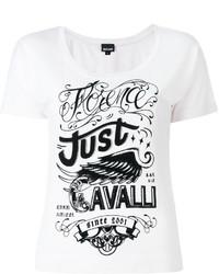 T-shirt imprimé blanc Just Cavalli