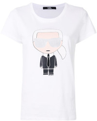 T-shirt imprimé blanc Karl Lagerfeld