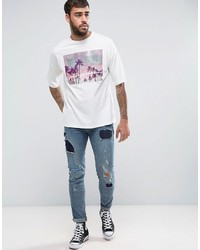 T-shirt imprimé blanc Asos