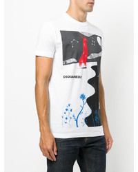 T-shirt imprimé blanc DSQUARED2