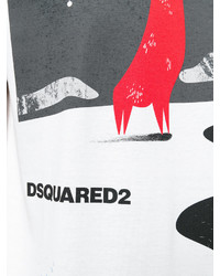 T-shirt imprimé blanc DSQUARED2