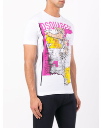 T-shirt imprimé blanc DSQUARED2