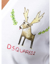 T-shirt imprimé blanc Dsquared2