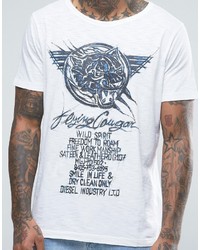 T-shirt imprimé blanc Diesel