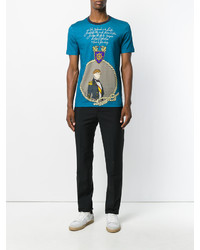 T-shirt imprimé bleu canard Dolce & Gabbana