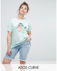 T-shirt imprimé bleu clair Asos