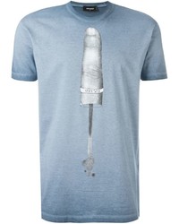 T-shirt imprimé bleu clair DSQUARED2