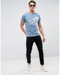 T-shirt imprimé bleu clair Jack and Jones