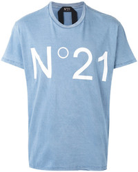 T-shirt imprimé bleu clair No.21