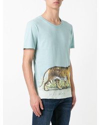 T-shirt imprimé bleu clair Gucci