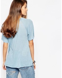 T-shirt imprimé bleu clair Wildfox Couture