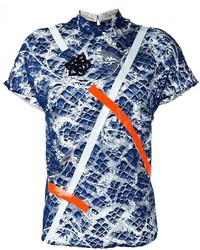 T-shirt imprimé bleu marine Christopher Kane
