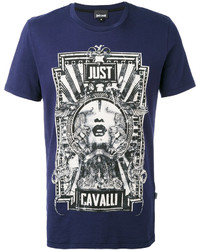 T-shirt imprimé bleu marine Just Cavalli