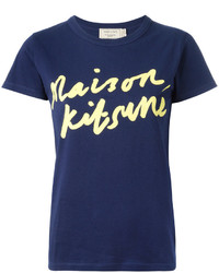 T-shirt imprimé bleu marine MAISON KITSUNE