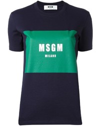 T-shirt imprimé bleu marine MSGM