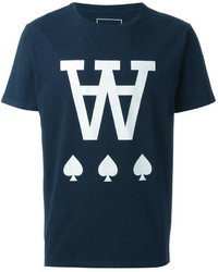 T-shirt imprimé bleu marine Wood Wood