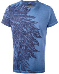 T-shirt imprimé bleu Diesel