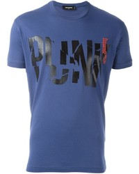 T-shirt imprimé bleu DSQUARED2