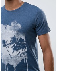 T-shirt imprimé bleu Jack and Jones