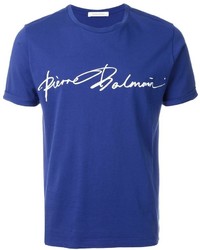 T-shirt imprimé bleu Pierre Balmain
