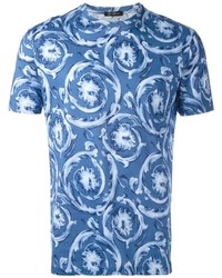 T-shirt imprimé bleu Versace