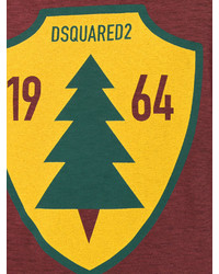 T-shirt imprimé bordeaux DSQUARED2