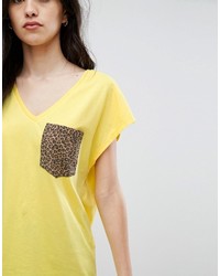 T-shirt imprimé léopard jaune Vila