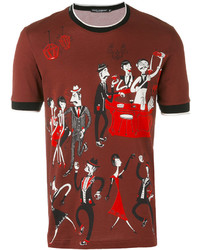 T-shirt imprimé marron Dolce & Gabbana